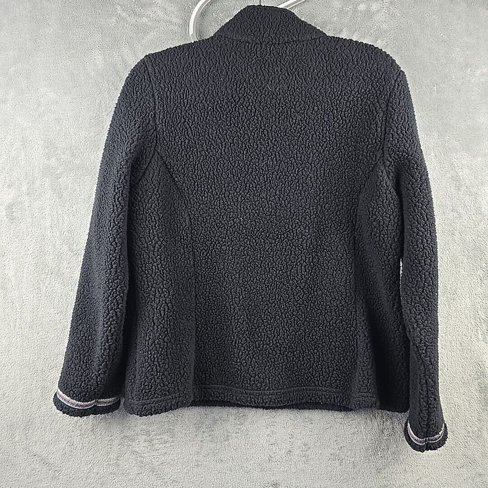 LL Bean Pullover Womens Medium Black Hi-Pile Fleece Kangaroo‎ Pocket Outdoors - Picture 2 of 10